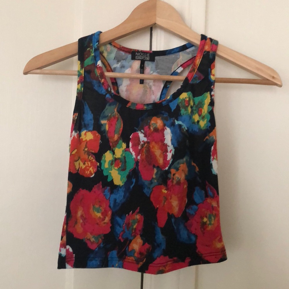 Dark Floral Crop Top
